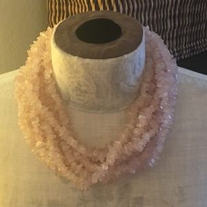 Rose quartz gem stone designer necklace